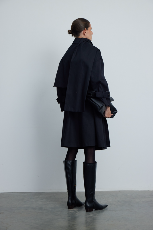 BELTED DUAL SHORT TRENCH COAT