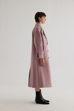 DOUBLE-BREASTED WOOL COAT - Thumbnail