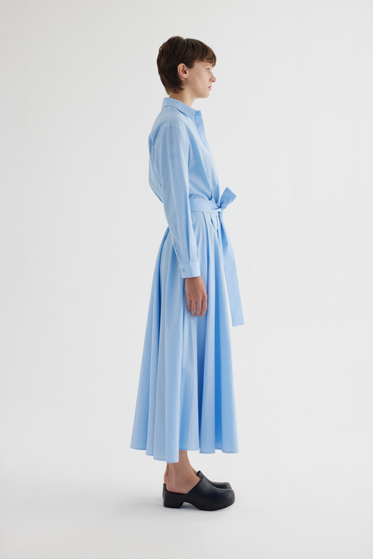 FORM-FITTING PLEATED DRESS