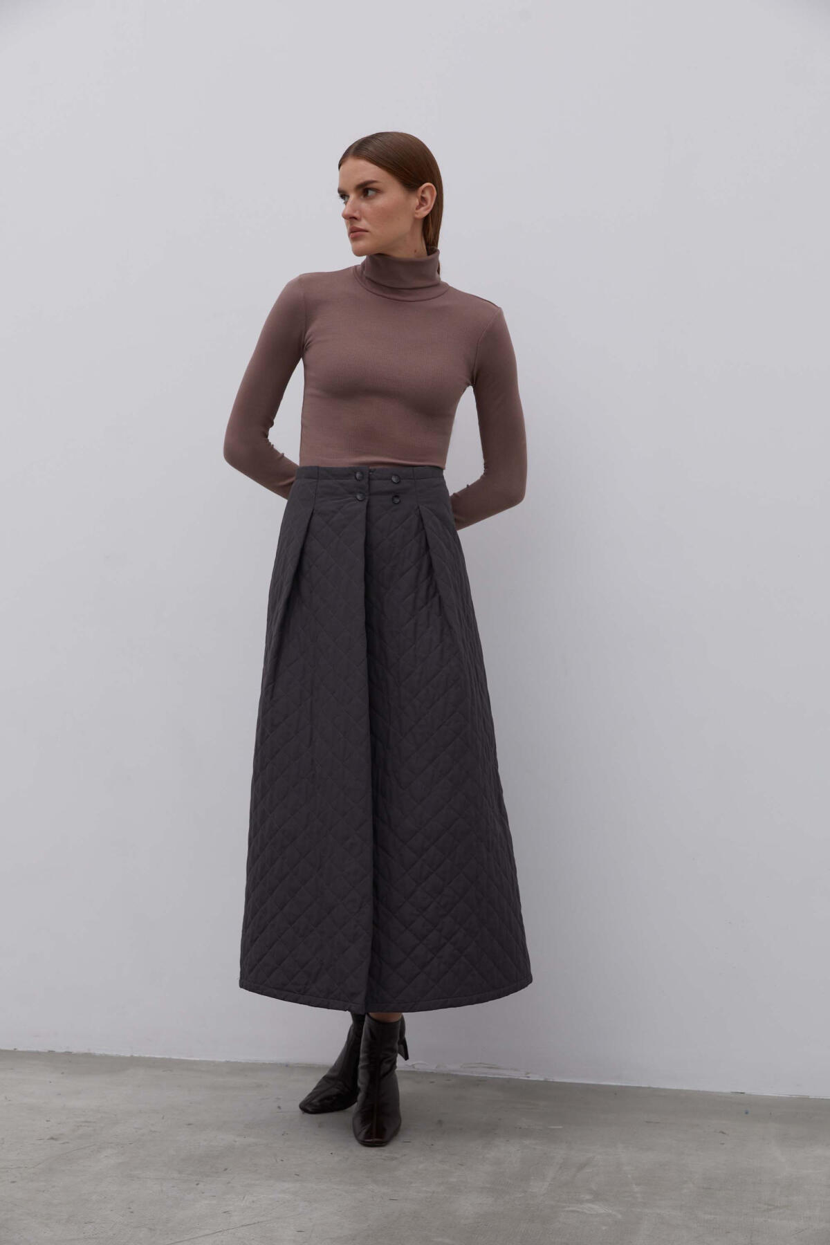 KITTED LONG SKIRT WITH BUTTONS
