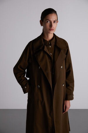 
LONG TRENCH COAT WITH DOUBLE CLOSING BUTTONS - Thumbnail